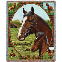 Thoroughbred - Sympathy - Cotton Woven Blanket Throw - Made in the USA (72x54) Tapestry Throw