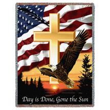Day is Done Gone The Sun - Sympathy - Cotton Woven Blanket Throw - Made in the USA (72x54) Tapestry Throw