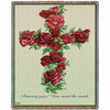 Red Roses Cross - Amazing Grace How Sweet The Sound - Sympathy - Parker Fulton - Cotton Woven Blanket Throw - Made in the USA (72x54) Tapestry Throw