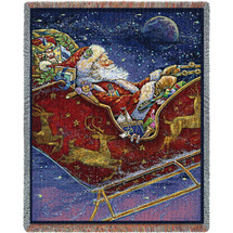 Christmas Midnight Ride - Donna Race - Cotton Woven Blanket Throw - Made in the USA (72x54) Tapestry Throw