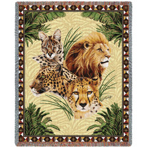 Big Cats - Katie Dobson Cundiff - Cotton Woven Blanket Throw - Made in the USA (72x54) Tapestry Throw