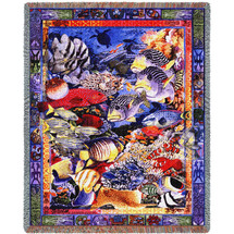Undersea Paradise - Parker Fulton - Cotton Woven Blanket Throw - Made in the USA (72x54) Tapestry Throw