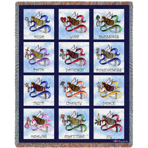 Christmas Angel for Reason - Angelina LaFera - Cotton Woven Blanket Throw - Made in the USA (72x54) Tapestry Throw