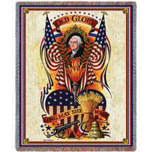 Long May She Wave - Charles Wysocki - Cotton Woven Blanket Throw - Made in the USA (72x54) Tapestry Throw