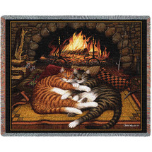 All Burned Out Cat - Charles Wysocki - Cotton Woven Blanket Throw - Made in the USA (72x54) Tapestry Throw