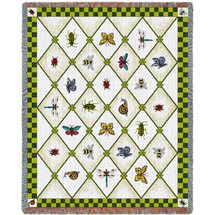 Garden Guests - Susan Welsch - Cotton Woven Blanket Throw - Made in the USA (72x54) Tapestry Throw