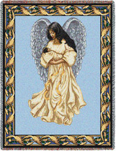Guardian Angel and Baby 3 - Cotton Woven Blanket Throw - Made in the USA (72x54) Tapestry Throw