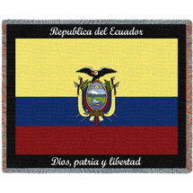 Ecuador Flag - Cotton Woven Blanket Throw - Made in the USA (72x54) Tapestry Throw