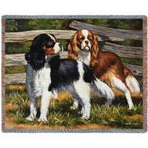 Fence Line Cocker Spaniel Bob Christie - Cotton Woven Blanket Throw - Made in the USA (72x54) Tapestry Throw