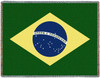 Brazil National Flag - Cotton Woven Blanket Throw - Made in the USA (72x54) Tapestry Throw