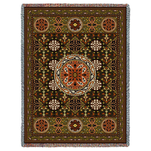 Gothic Medallion - Cotton Woven Blanket Throw - Made in the USA (72x54) Tapestry Throw
