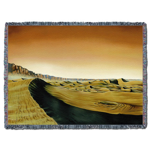 Valles Marineris Dunes - Kurt C Burmann - Cotton Woven Blanket Throw - Made in the USA (72x54) Tapestry Throw