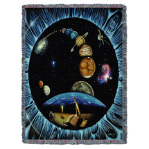 Galaxy Outer Space - Kurt C Burmann - Cotton Woven Blanket Throw - Made in the USA (72x54) Tapestry Throw