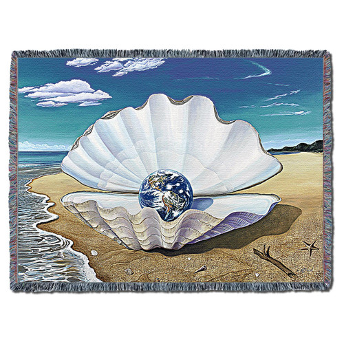 Mother of Pearl - Kurt C Burmann - Cotton Woven Blanket Throw - Made in the USA (72x54) Tapestry Throw