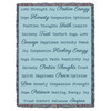 Positive Words Hug - Light Teal - Cotton Woven Blanket Throw - Made in the USA (72x54) Tapestry Throw