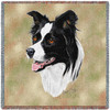 Border Collie - Robert May - Lap Square Cotton Woven Blanket Throw - Made in the USA (54x54) Lap Square