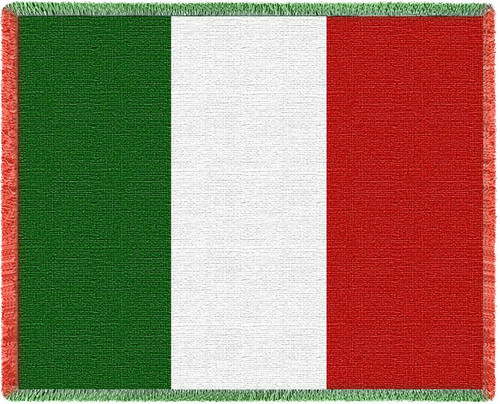 Italy Flag - Cotton Woven Blanket Throw - Made in the USA (70x50) Afghan