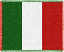 Italy Flag - Cotton Woven Blanket Throw - Made in the USA (70x50) Afghan