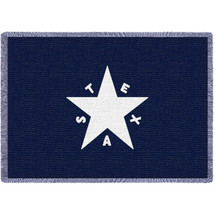 State of Texas Star Flag - Cotton Woven Blanket Throw - Made in the USA (70x50) Afghan