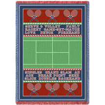 Sports - Tennis Court - Cotton Woven Blanket Throw - Made in the USA (70x50) Afghan