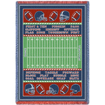 Sports - Football Field - Cotton Woven Blanket Throw - Made in the USA (70x50) Afghan
