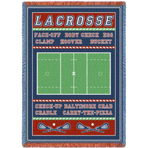 Sports - Lacrosse Field - Cotton Woven Blanket Throw - Made in the USA (70x50) Afghan