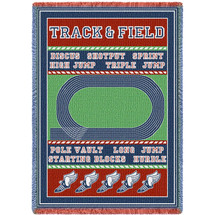 Sports - Track And Field - Cotton Woven Blanket Throw - Made in the USA (70x50) Afghan