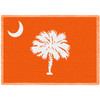 South Carolina State - Palmetto Moon Orange - Cotton Woven Blanket Throw - Made in the USA (70x50) Afghan