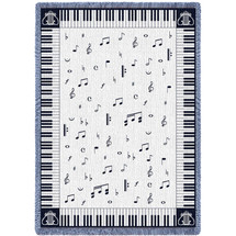 Chords Music Notes - Cotton Woven Blanket Throw - Made in the USA (70x50) Afghan