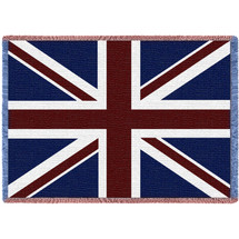 United Kingdom - Union Jack Flag - Cotton Woven Blanket Throw - Made in the USA (70x50) Afghan