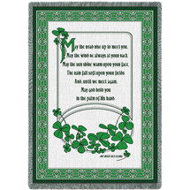 Irish Blessing - May The Road Rise Up to Meet You - Cotton Woven Blanket Throw - Made in the USA (70x50) Afghan