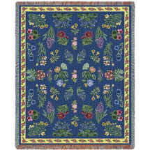 Greyson's Floral - Cotton Woven Blanket Throw - Made in the USA (72x54) Tapestry Throw