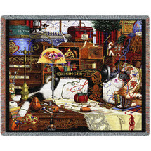 Maggie The Messmaker - Charles Wysocki - Cotton Woven Blanket Throw - Made in the USA (72x54) Tapestry Throw