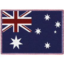 Australia Flag - Cotton Woven Blanket Throw - Made in the USA (70x50) Afghan