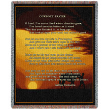 Cowboy Prayer - Cotton Woven Blanket Throw - Made in the USA (72x54) Tapestry Throw
