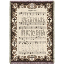 Amazing Grace How Sweet The Sound - Sympathy - Cotton Woven Blanket Throw - Made in the USA (70x50) Afghan