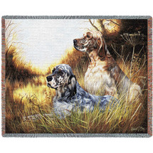 English Setter - Robert May - Cotton Woven Blanket Throw - Made in the USA (72x54) Tapestry Throw