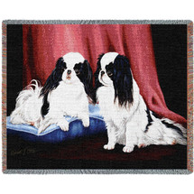 Japanese Chin - Robert May - Cotton Woven Blanket Throw - Made in the USA (72x54) Tapestry Throw