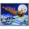 Christmas Magic - Cotton Woven Blanket Throw - Made in the USA (72x54) Tapestry Throw