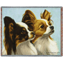 Papillion - Bob Christie - Cotton Woven Blanket Throw - Made in the USA (72x54) Tapestry Throw