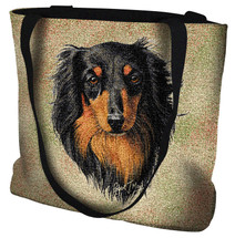 Long Haired Dachshund Black and Tan - Tote Bag