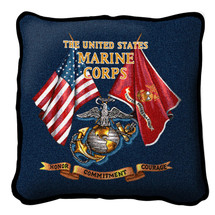 Marine Corps USMC - Land Sea and Air - Pillow