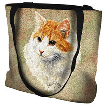 Red and White Short Hair Cat - Tote Bag