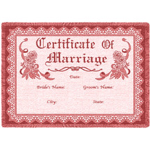 Certificate Of Marriage Rose Small Blanket Afghan