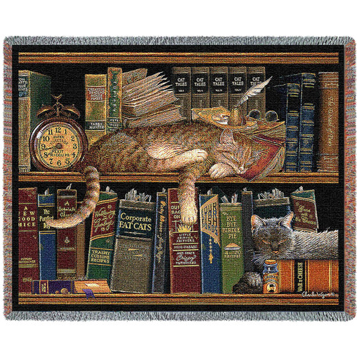 Remington The Well Read - Charles Wysocki - Cotton Woven Blanket Throw - Made in the USA (72x54) Tapestry Throw