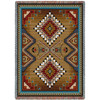 Brazos - Southwest Native American Inspired Tribal Camp - Cotton Woven Blanket Throw - Made in the USA (72x54) Tapestry Throw