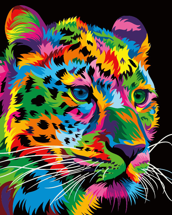 Paint by Numbers 40x50cm - Colourful Jaguar