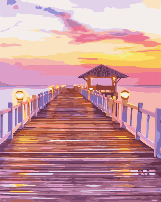 Painting by Numbers Kit 40x50cm Jetty and Sunset