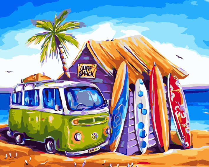 Painting by Numbers Kit 40x50cm Surf Shack
