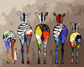 Colourful Zebra Backs